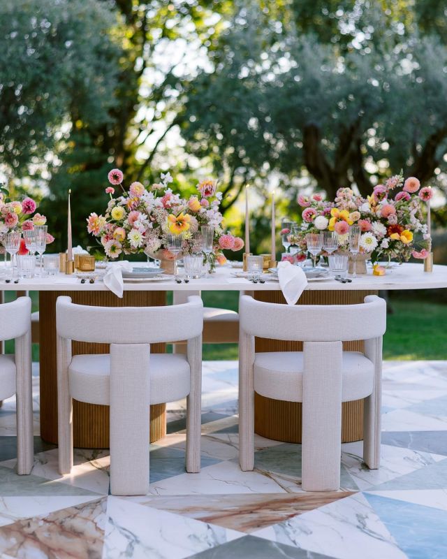 Incorporating nature indoors with statement trees in custom striped planters to create a natural room divide. Custom flooring complements the garden setting of Chateau et Martin @chateaustmartin, while the central floral chandelier of layered delphiniums adds a vibrant touch to the fresh color palette. Planning and design @rachelbirthistle @lakecomoweddings
Floral @larrywalshe
Photography @gregfinck
Videography @pascaldelefilmaker
Entertainment @alrmusic @alexleroux1
Sound and lighting @blunotteventi
Location @chateaustmartin
Hair and makeup @dawnartists
Dress @daniellefrankelstudio @daniellefrankelbride
Suit @petercicomo
Printed goods @cmo_studio

#southoffrancewedding #francewedding #destinationwedding #destinationweddingplanner #franceweddingplanner #chateausaintmartin #chateauwedding #europeanwedding #weddingdesign #weddingfloraldesign #eventdesign